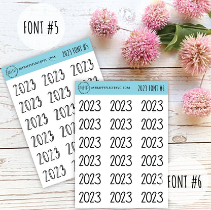 2023 Year Stickers for Planners, Bullet Journals, and College Planners || Q100-2023