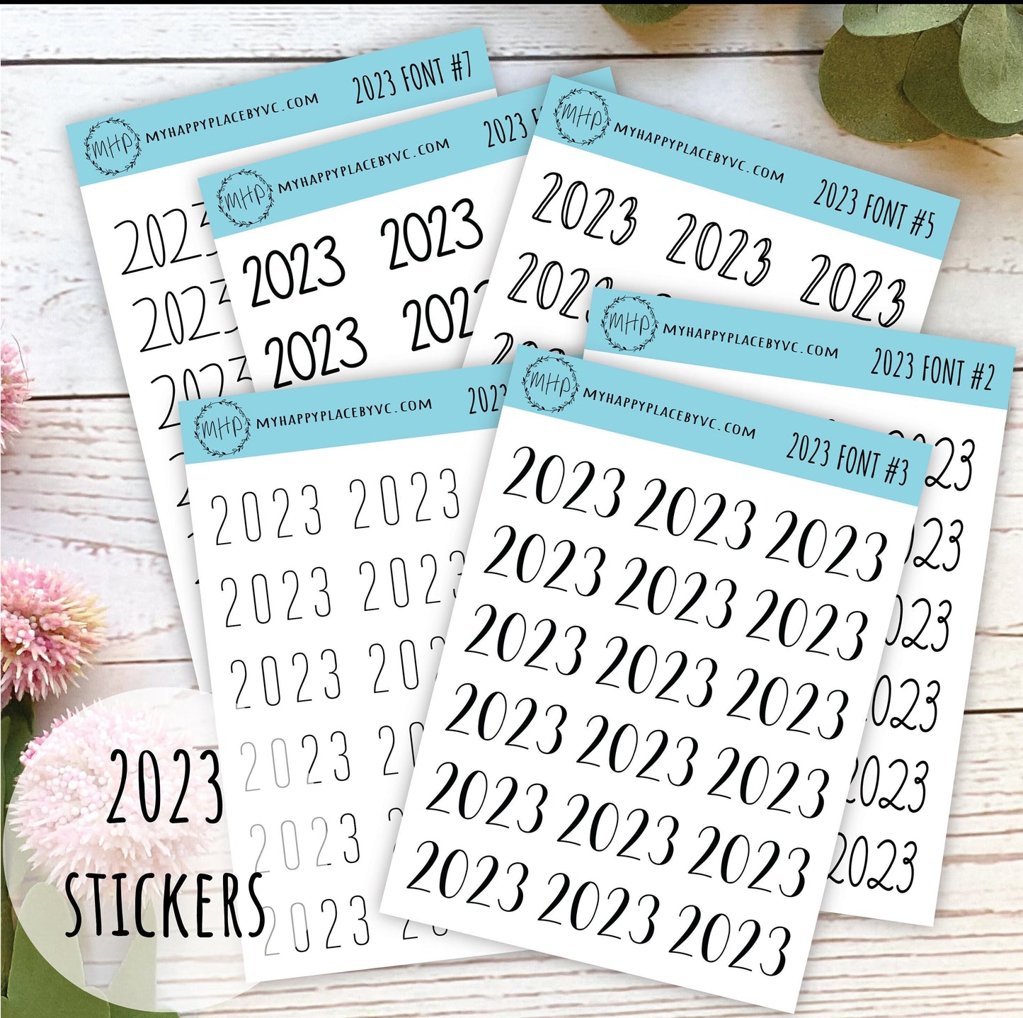 2023 Year Stickers for Planners, Bullet Journals, and College Planners || Q100-2023