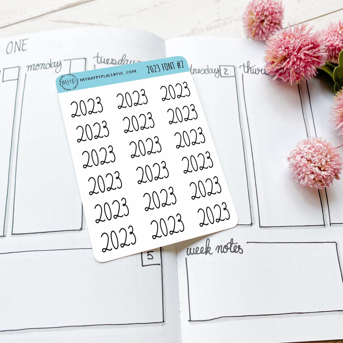 2023 Year Stickers for Planners, Bullet Journals, and College Planners || Q100-2023