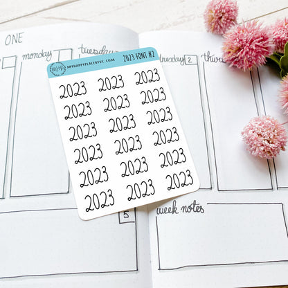 2023 Year Stickers for Planners, Bullet Journals, and College Planners || Q100-2023