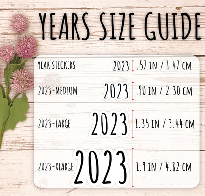 2023 Year Stickers Medium Size for Bullet Journals and Planners || H538