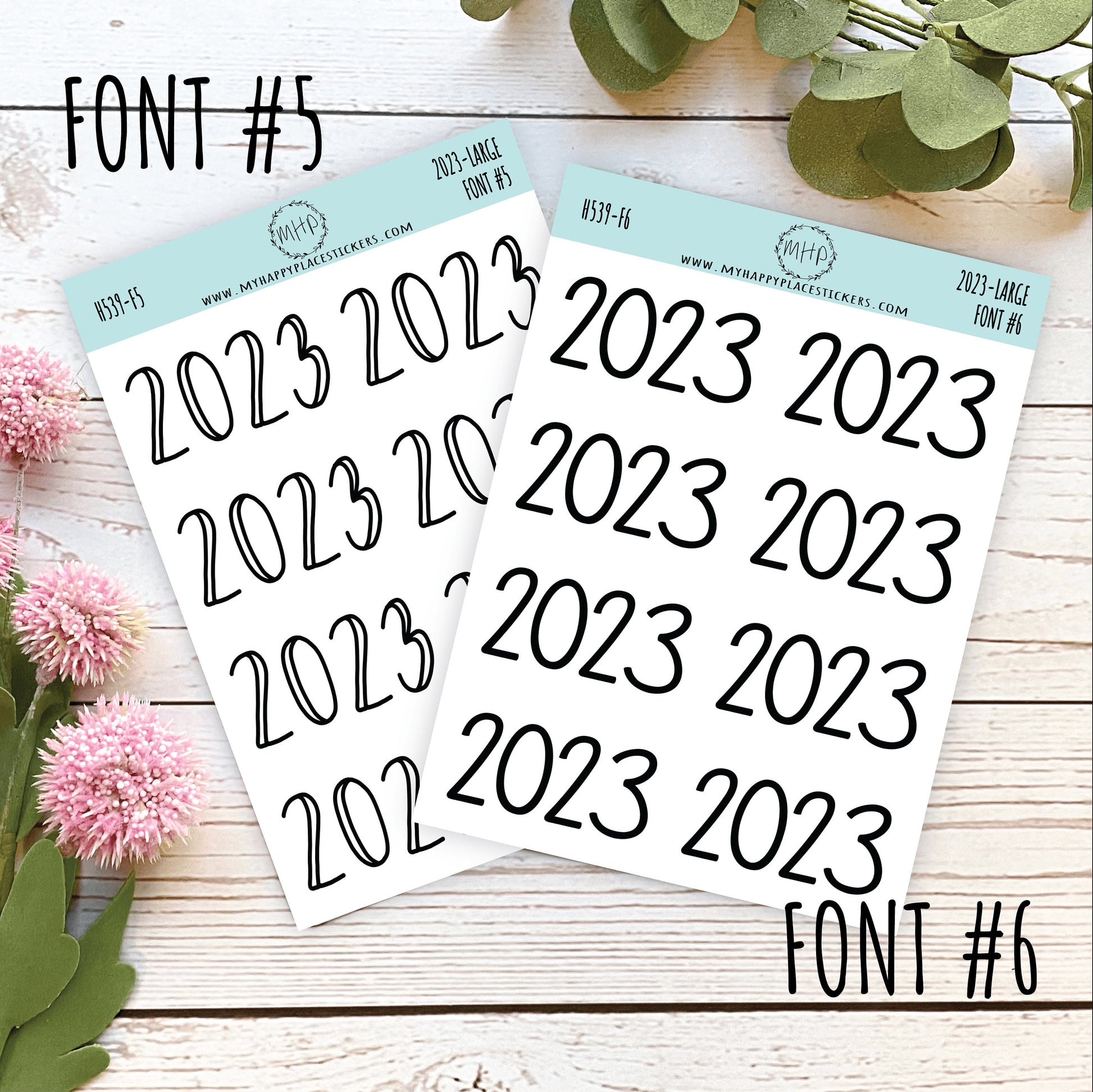 2023 Year Stickers Large Size for Bullet Journals and Planners || H539