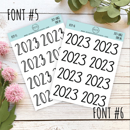 2023 Year Stickers Large Size for Bullet Journals and Planners || H539