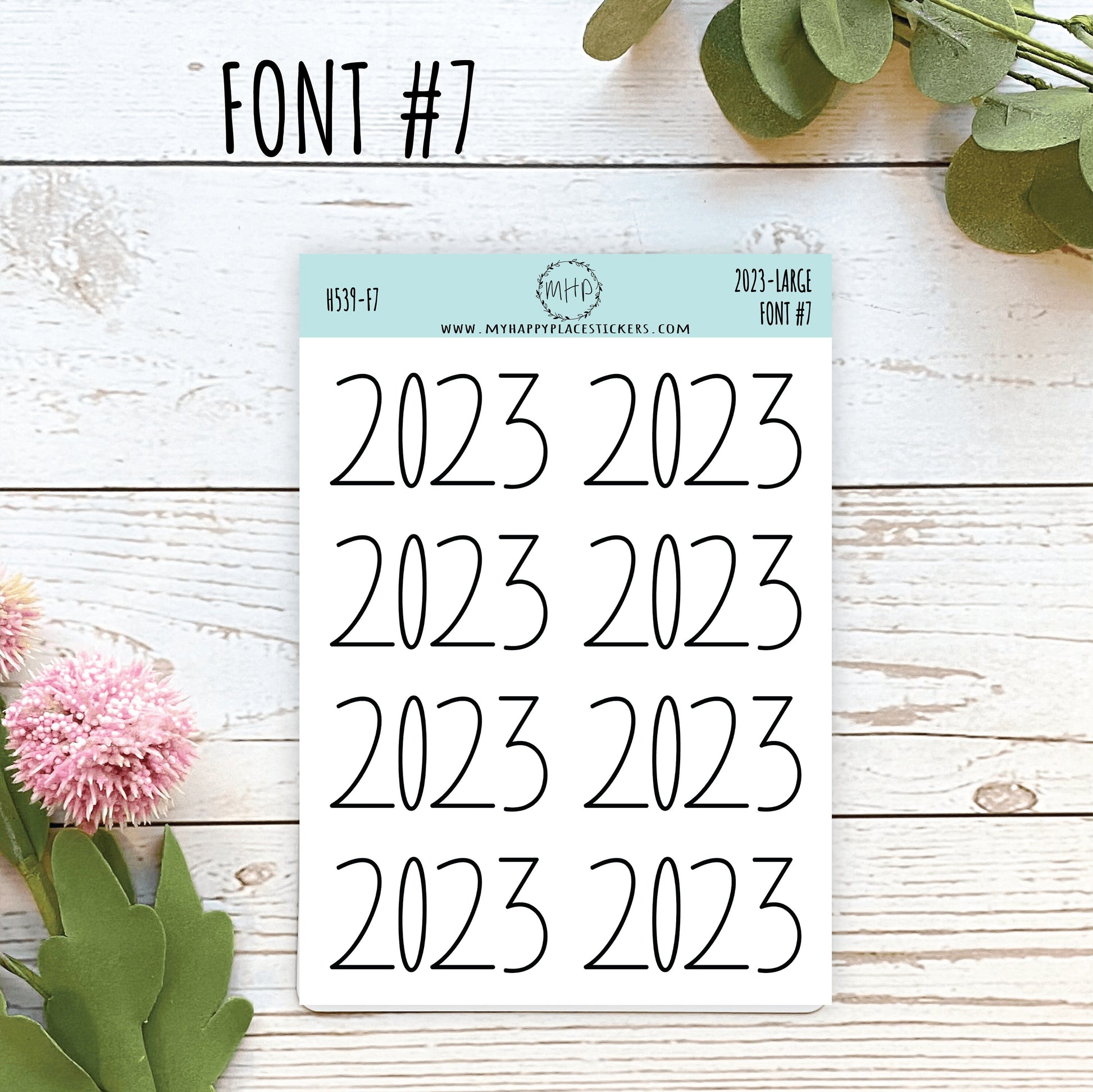 2023 Year Stickers Large Size for Bullet Journals and Planners || H539