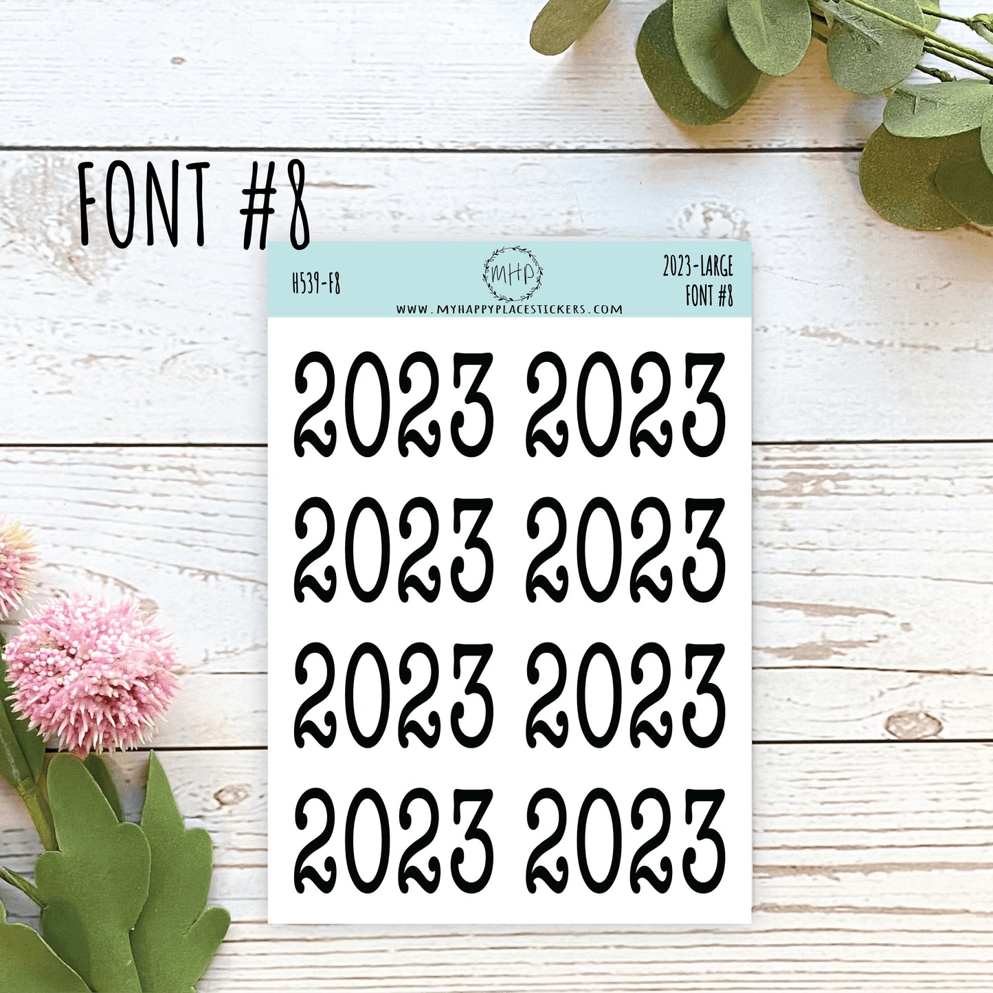 2023 Year Stickers Large Size for Bullet Journals and Planners || H539