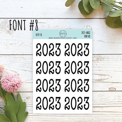 2023 Year Stickers Large Size for Bullet Journals and Planners || H539