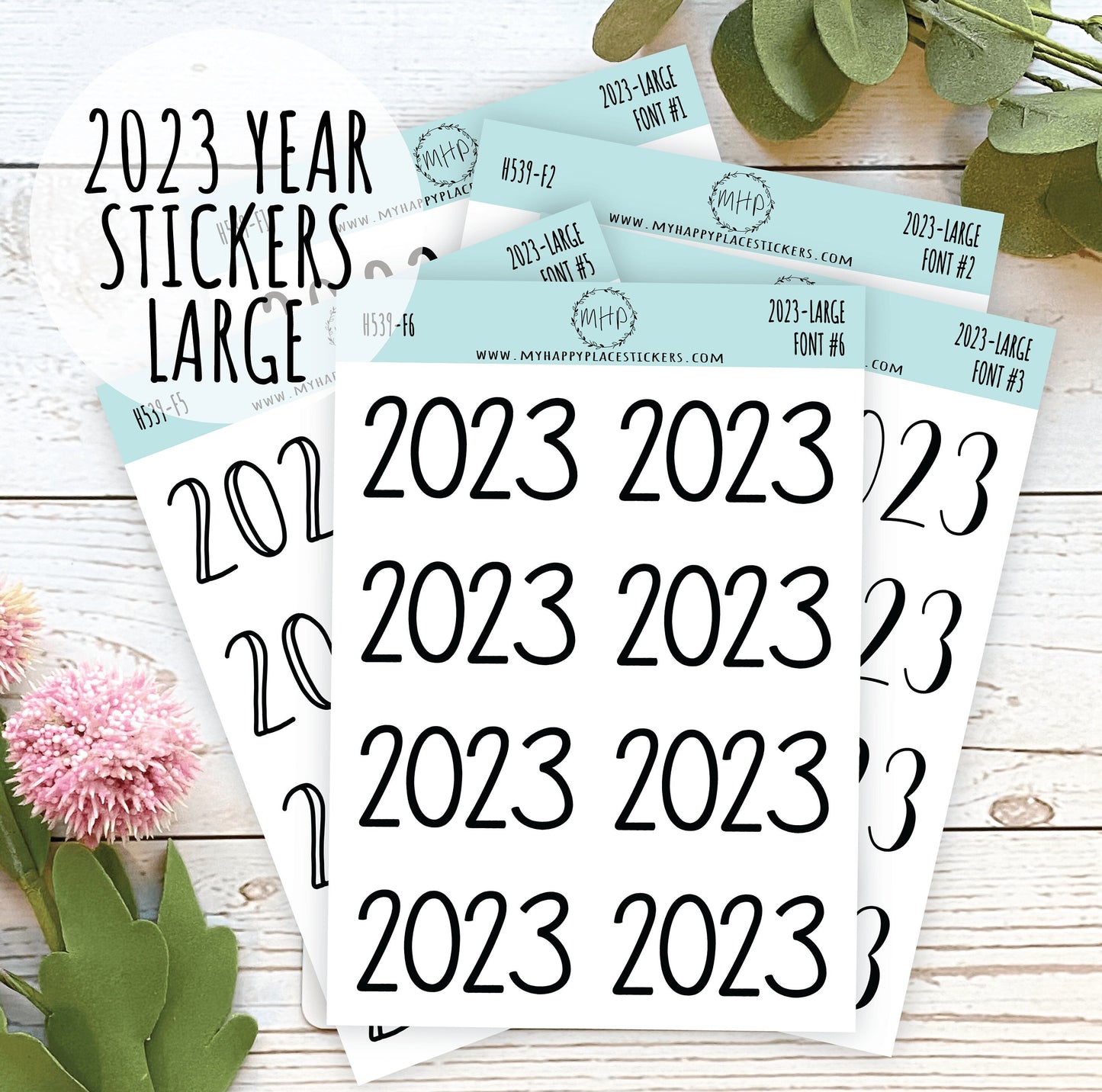 2023 Year Stickers Large Size for Bullet Journals and Planners || H539