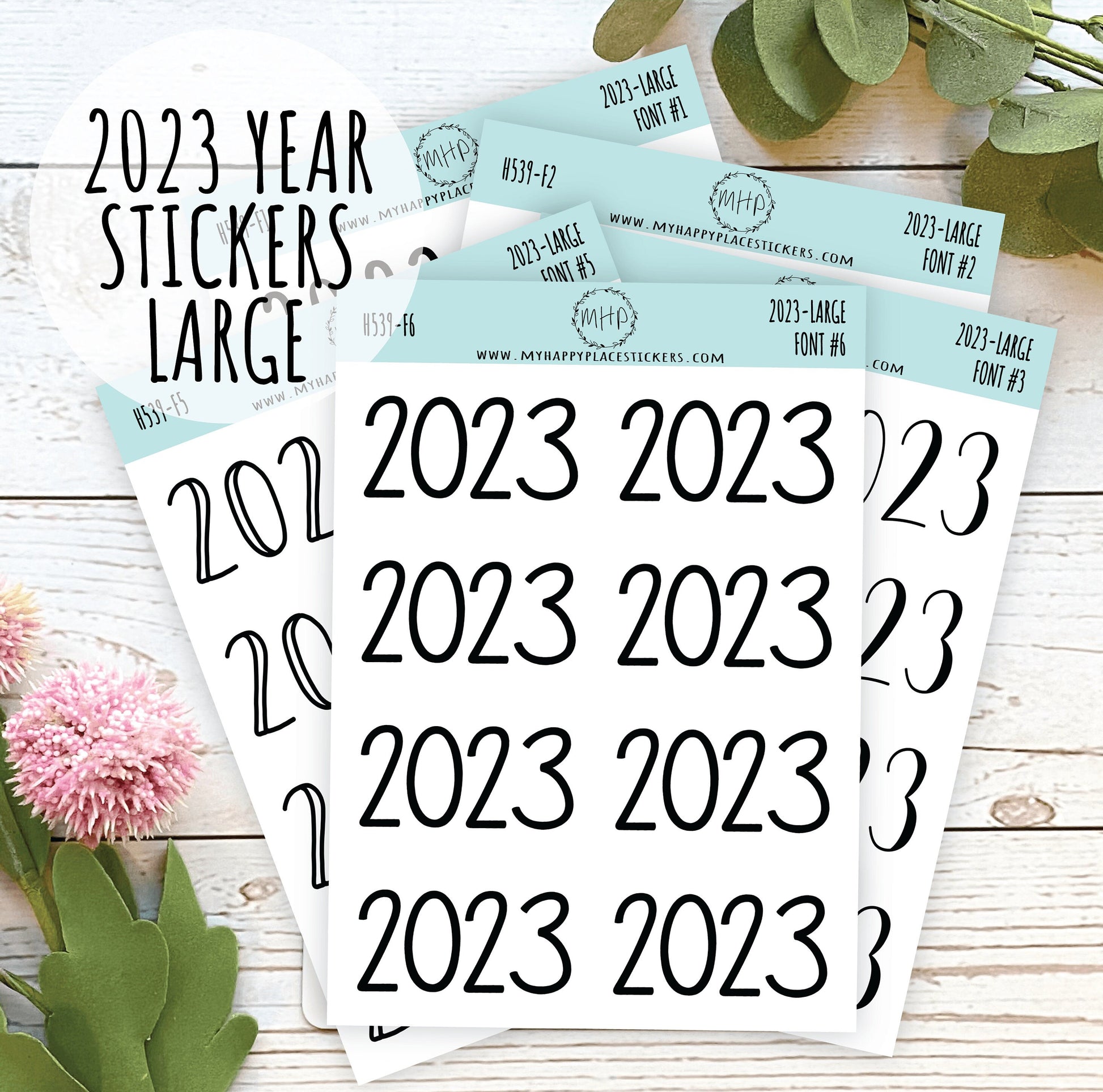 2023 Year Stickers Large Size for Bullet Journals and Planners || H539