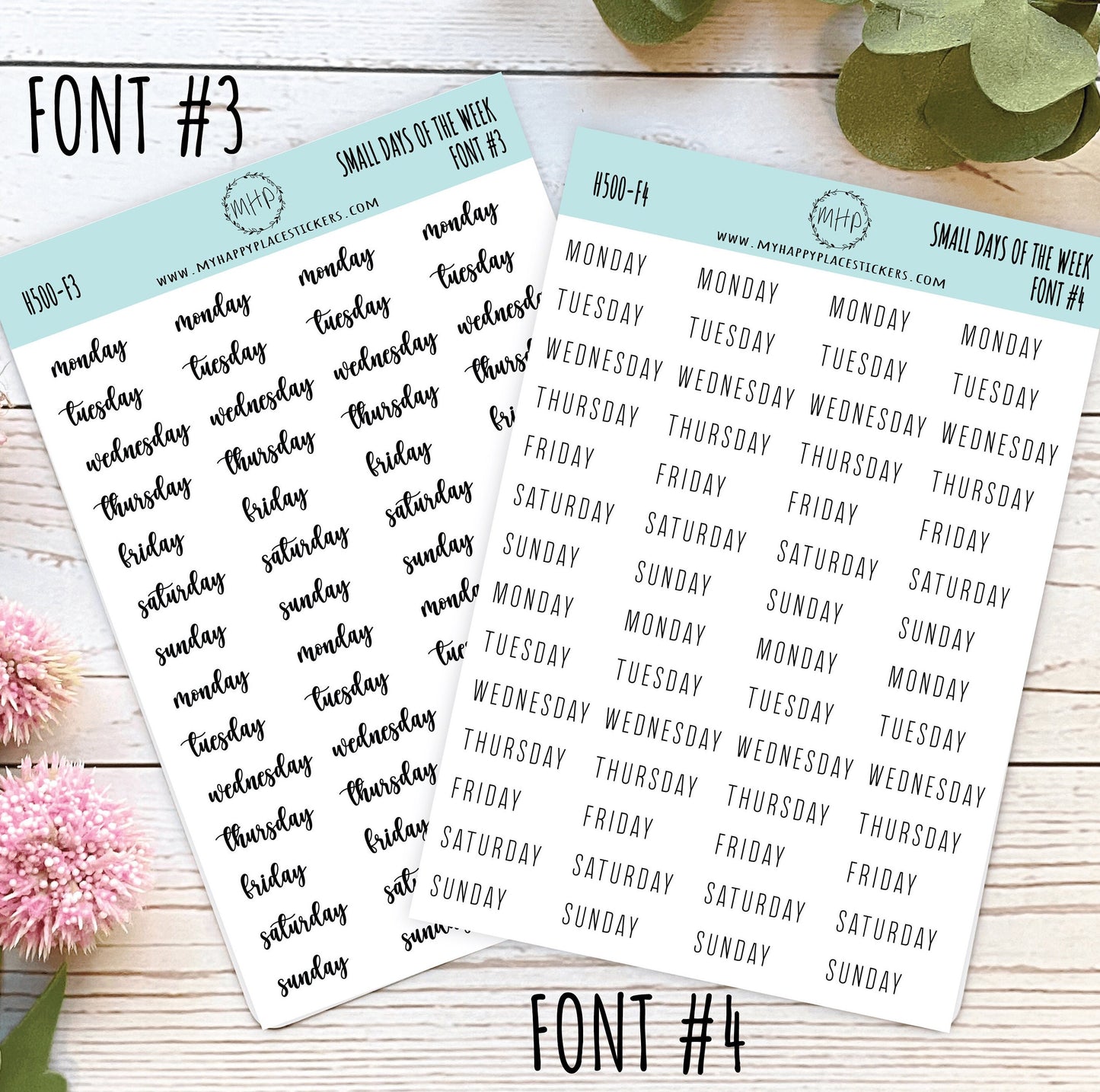 Small Days of the Week Sticker for Planners, Organizers and Bullet Journals. College Planner || H500