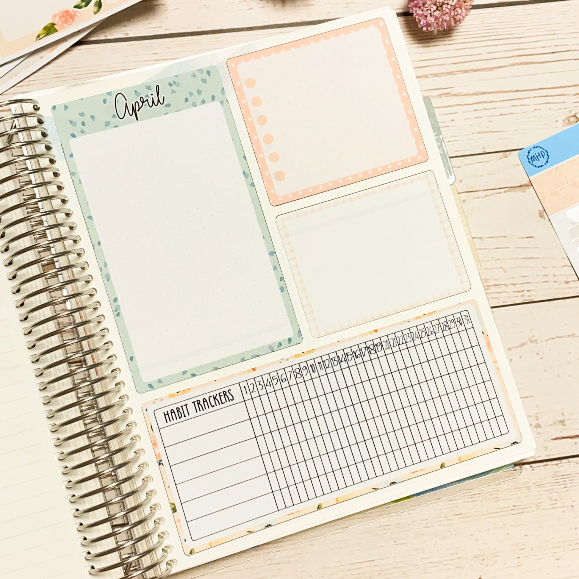 Erin Condren 7x9 Monthly Kit. AUGUST "Groovy Summer" Planner Stickers || GS-M