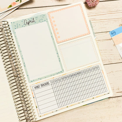 Erin Condren 7x9 Monthly Kit. AUGUST "Groovy Summer" Planner Stickers || GS-M