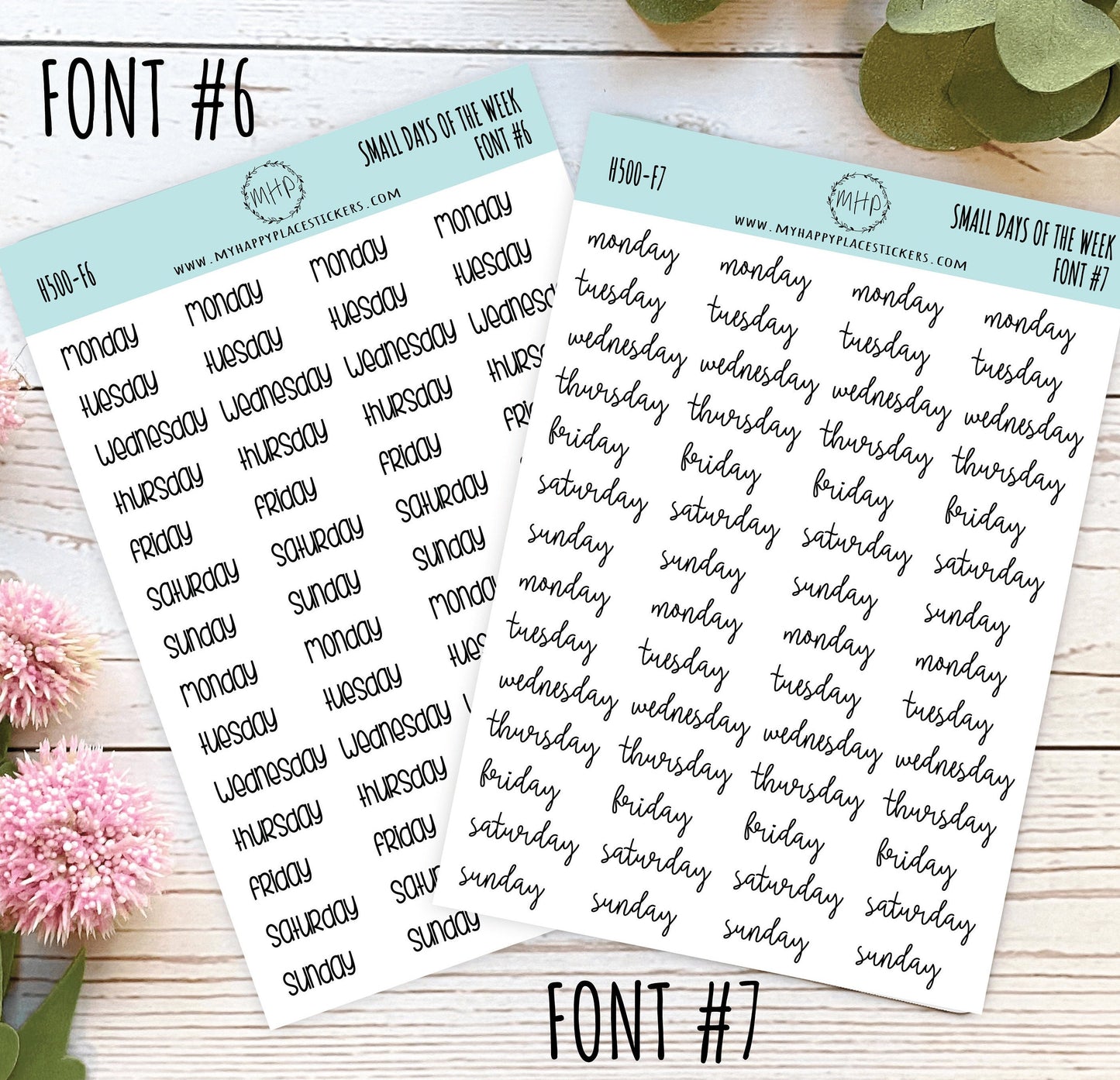 Small Days of the Week Sticker for Planners, Organizers and Bullet Journals. College Planner || H500