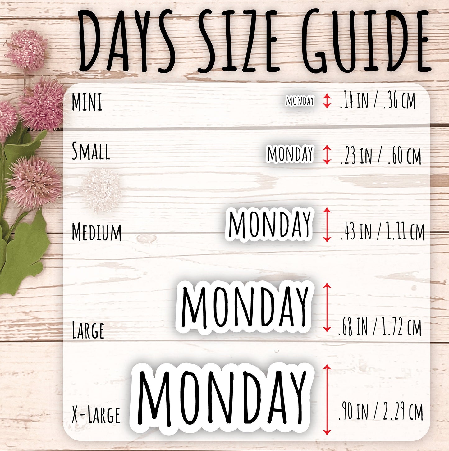 Small Days of the Week Sticker for Planners, Organizers and Bullet Journals. Gold, Silver & Rose Gold Foil Available || H500