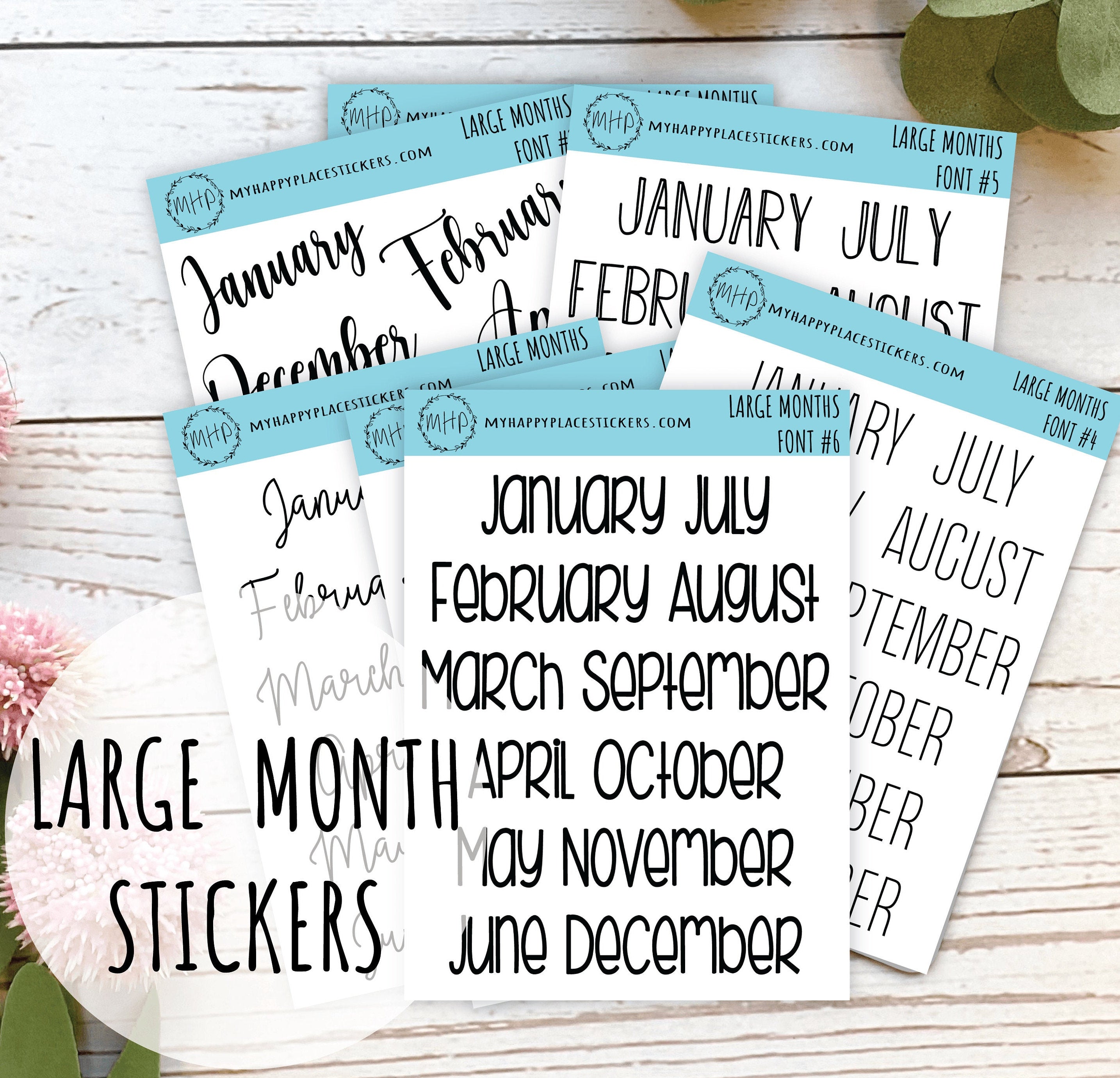 Large Month Stickers COLOR || Q112 – My Happy Place Stickers