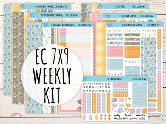 Erin Condren 7x9 Weekly Planning Kit. APRIL " Little Garden" Planner Stickers || LG-W