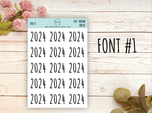2024 Year Stickers Medium Size for Bullet Journals and Planners || H561
