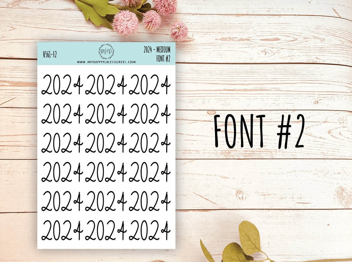 2024 Year Stickers Medium Size for Bullet Journals and Planners || H561