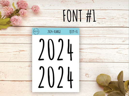 X Large 2024 Year Stickers for Planners, Bullet Journals, or College Planner || Q139