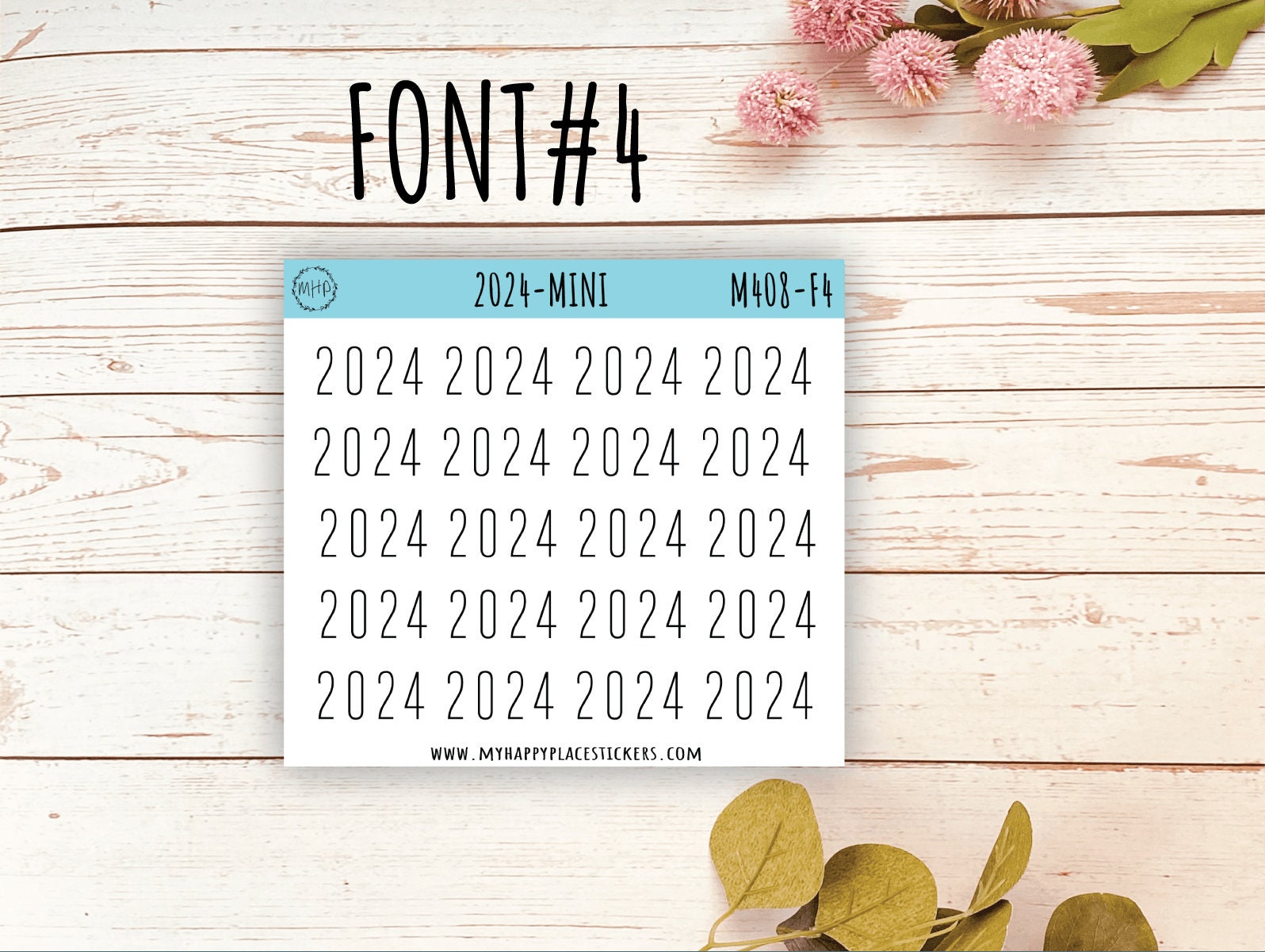 Mini 2024 Year Stickers for Bullet Journals and Planners || M408