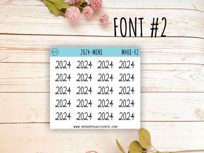 Mini 2024 Year Stickers for Bullet Journals and Planners || M408
