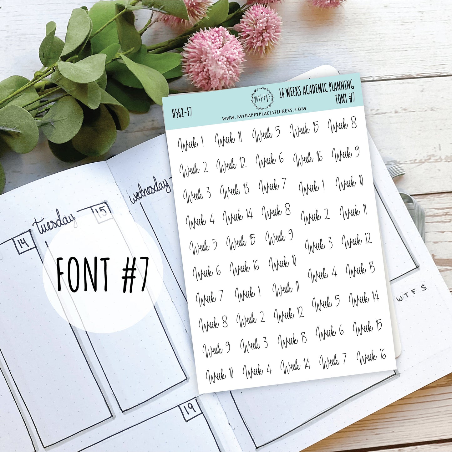 16 Weeks Stickers for Teachers Planning. Academic Planning Weeks || H562