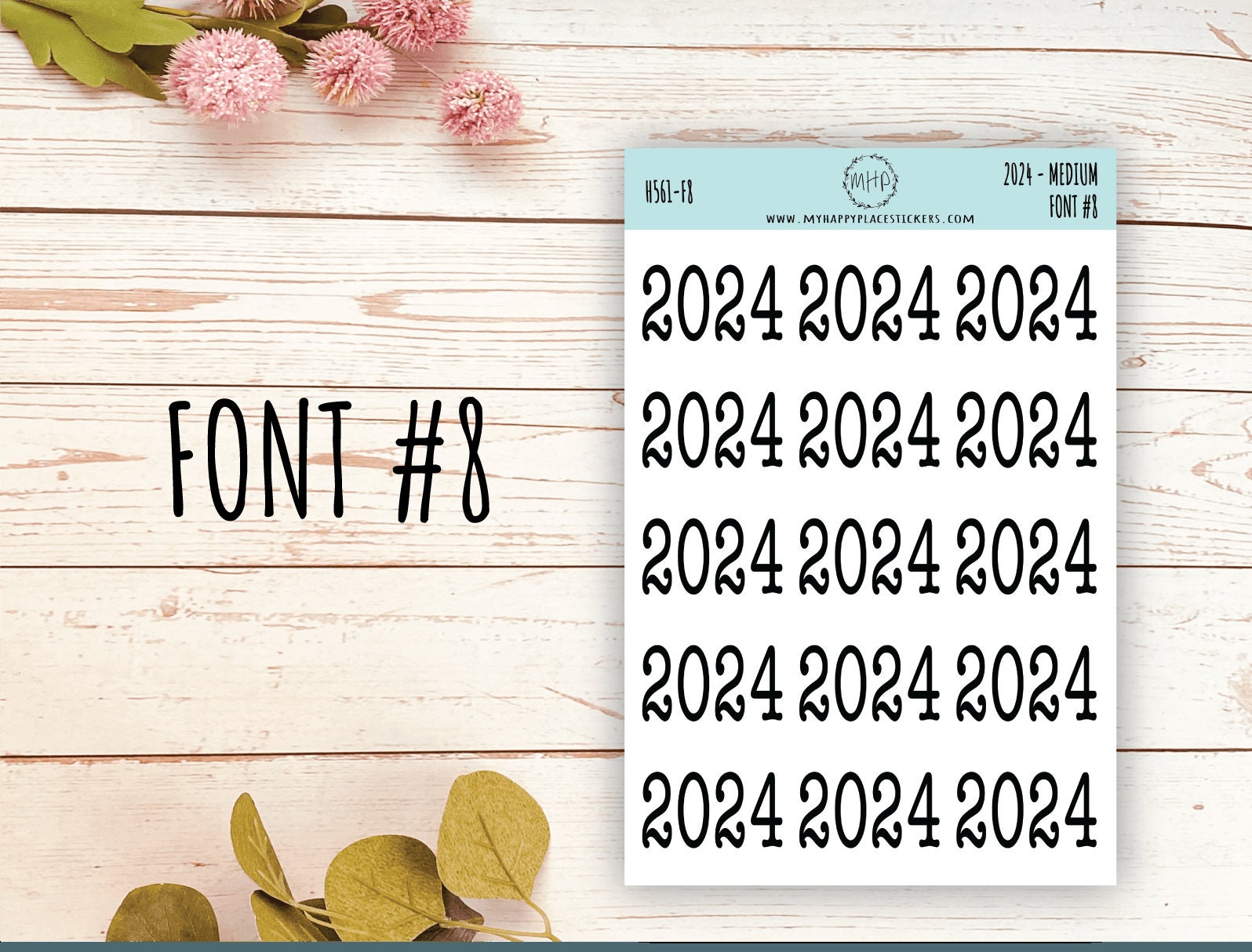 2024 Year Stickers Medium Size for Bullet Journals and Planners || H561