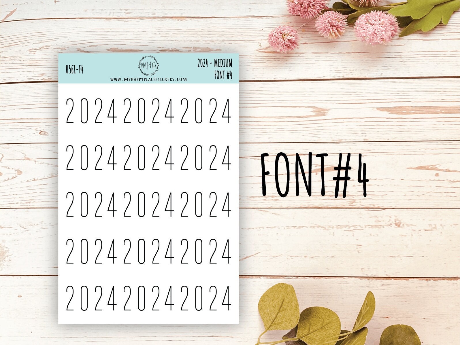 2024 Year Stickers Medium Size for Bullet Journals and Planners || H561