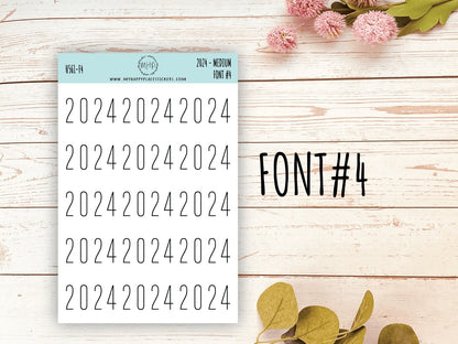 2024 Year Stickers Medium Size for Bullet Journals and Planners || H561