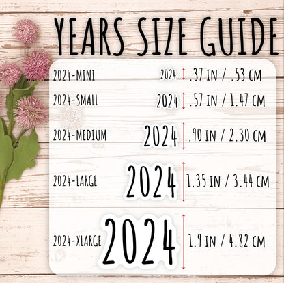 2024 Year Stickers Medium Size for Bullet Journals and Planners || H561