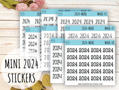 Mini 2024 Year Stickers for Bullet Journals and Planners || M408