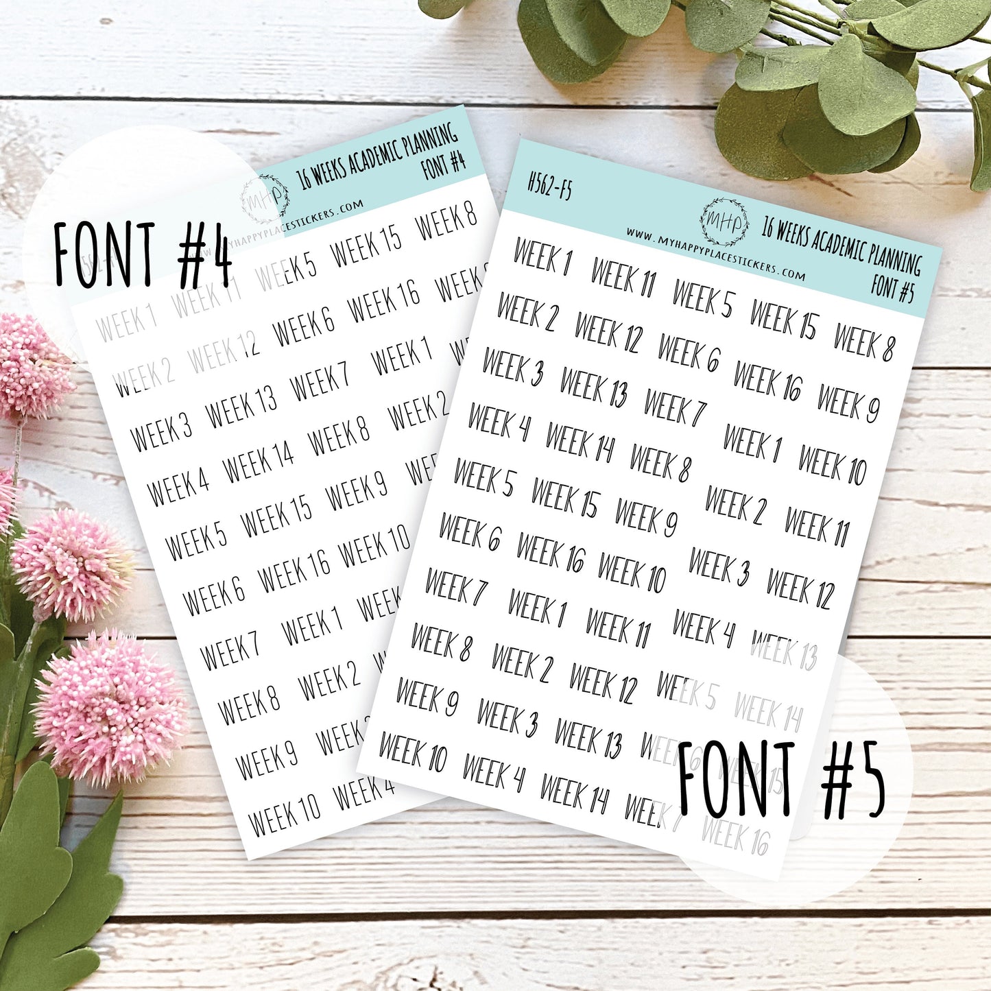 16 Weeks Stickers for Teachers Planning. Academic Planning Weeks || H562