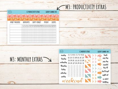 Erin Condren 7x9 Monthly Kit. AUGUST "Groovy Summer" Planner Stickers || GS-M