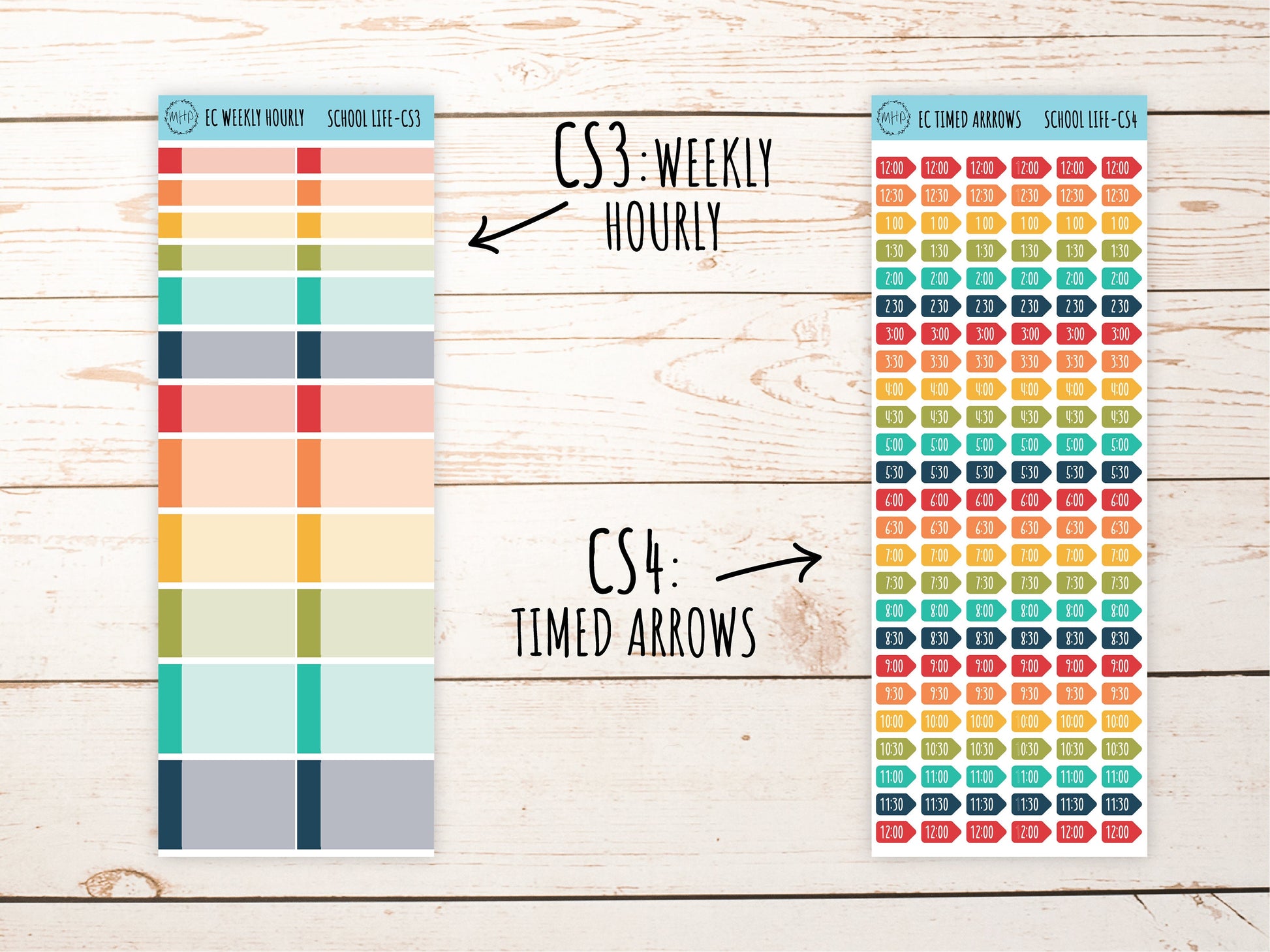 Erin Condren 7x9 Coordinating Planner Sticker Sheets. SEPTEMBER "School Life". Add-On Sticker Sheets || SL-CS