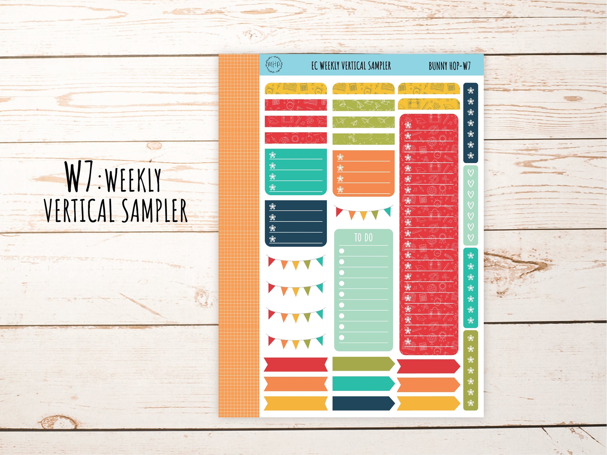 Erin Condren 7x9 Weekly Planning Kit. SEPTEMBER "School Life" Planner Stickers || SL-W