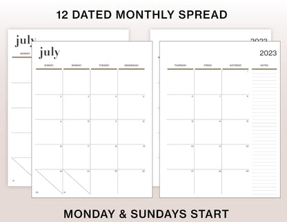 Weekly Hourly Planner. 2023 -2024 Planner. US Letter Printable Planner. Fully Dated and Undated Planner