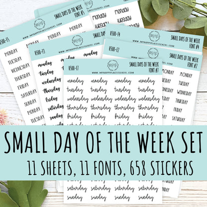 Small Days of the Week Sticker for Planners, Organizers and Bullet Journals. College Planner || H500