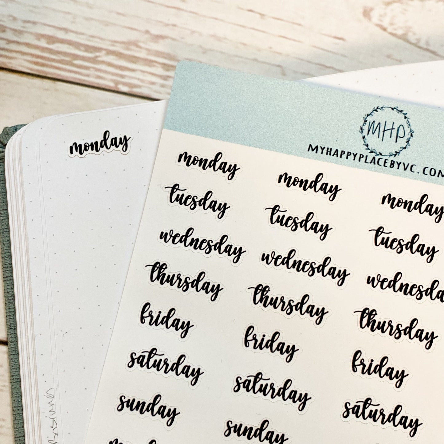 Small Days of the Week Sticker for Planners, Organizers and Bullet Journals. College Planner || H500