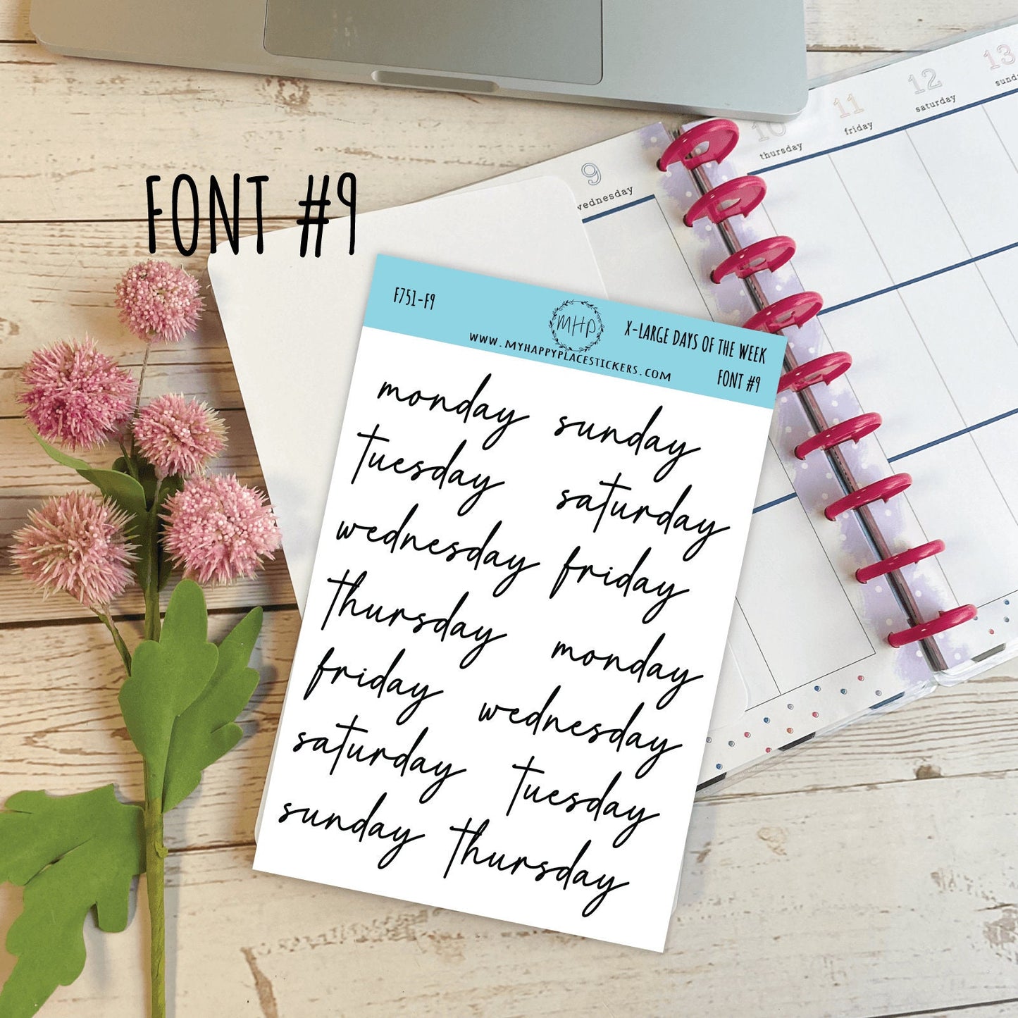 Sticker Set of X-LARGE Month Stickers for Planners, Organizers, Bullet Journals, and Happy Planners || S08