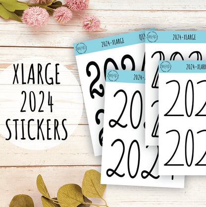 X Large 2024 Year Stickers for Planners, Bullet Journals, or College Planner || Q139