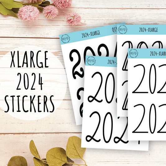 X Large 2024 Year Stickers for Planners, Bullet Journals, or College Planner || Q139