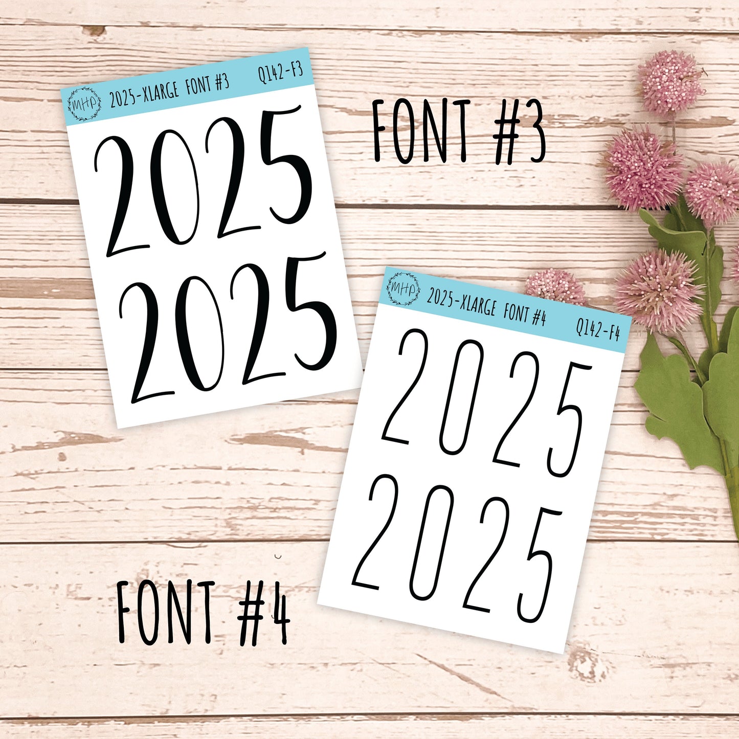 X Large 2025 Year Stickers for Planners, Bullet Journals, College Planner. || Q142
