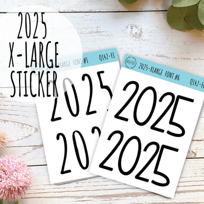 X Large 2025 Year Stickers for Planners, Bullet Journals, College Planner. || Q142