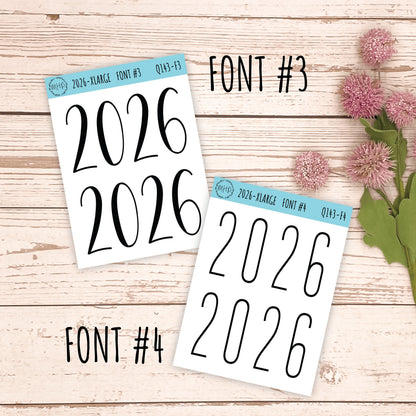 X Large 2026 Year Stickers for Planners, Bullet Journals, College Planner. || Q143