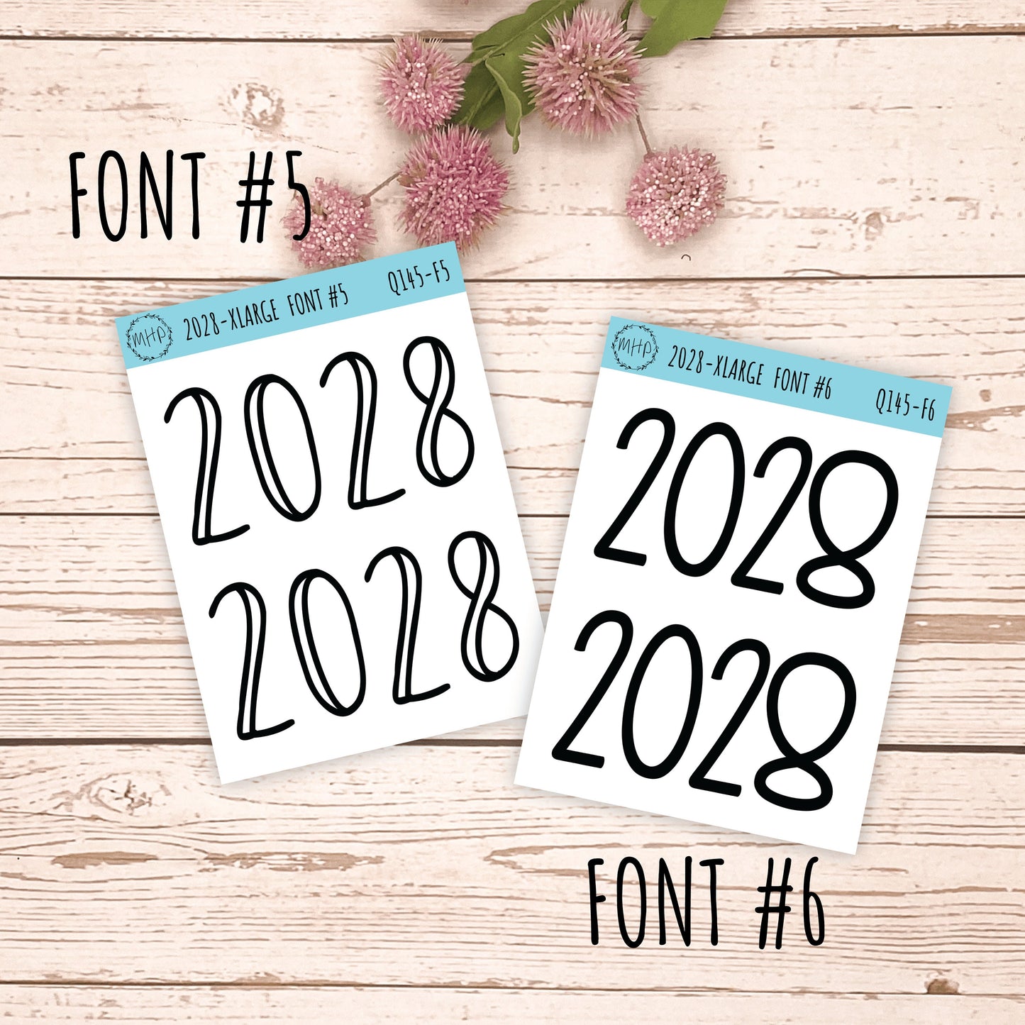 X Large 2028 Year Stickers for Planners, Bullet Journals, College Planner. || Q145