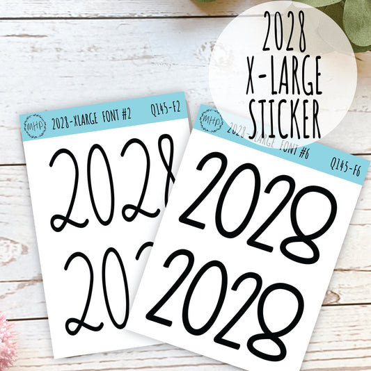 X Large 2028 Year Stickers for Planners, Bullet Journals, College Planner. || Q145