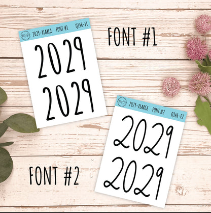 X Large 2029 Year Stickers for Planners, Bullet Journals, College Planner. || Q146