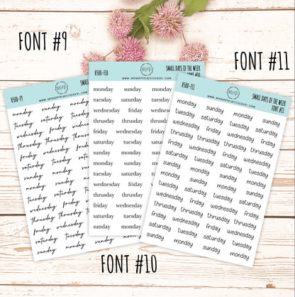 Small Days of the Week Sticker for Planners, Organizers and Bullet Journals. College Planner || H500