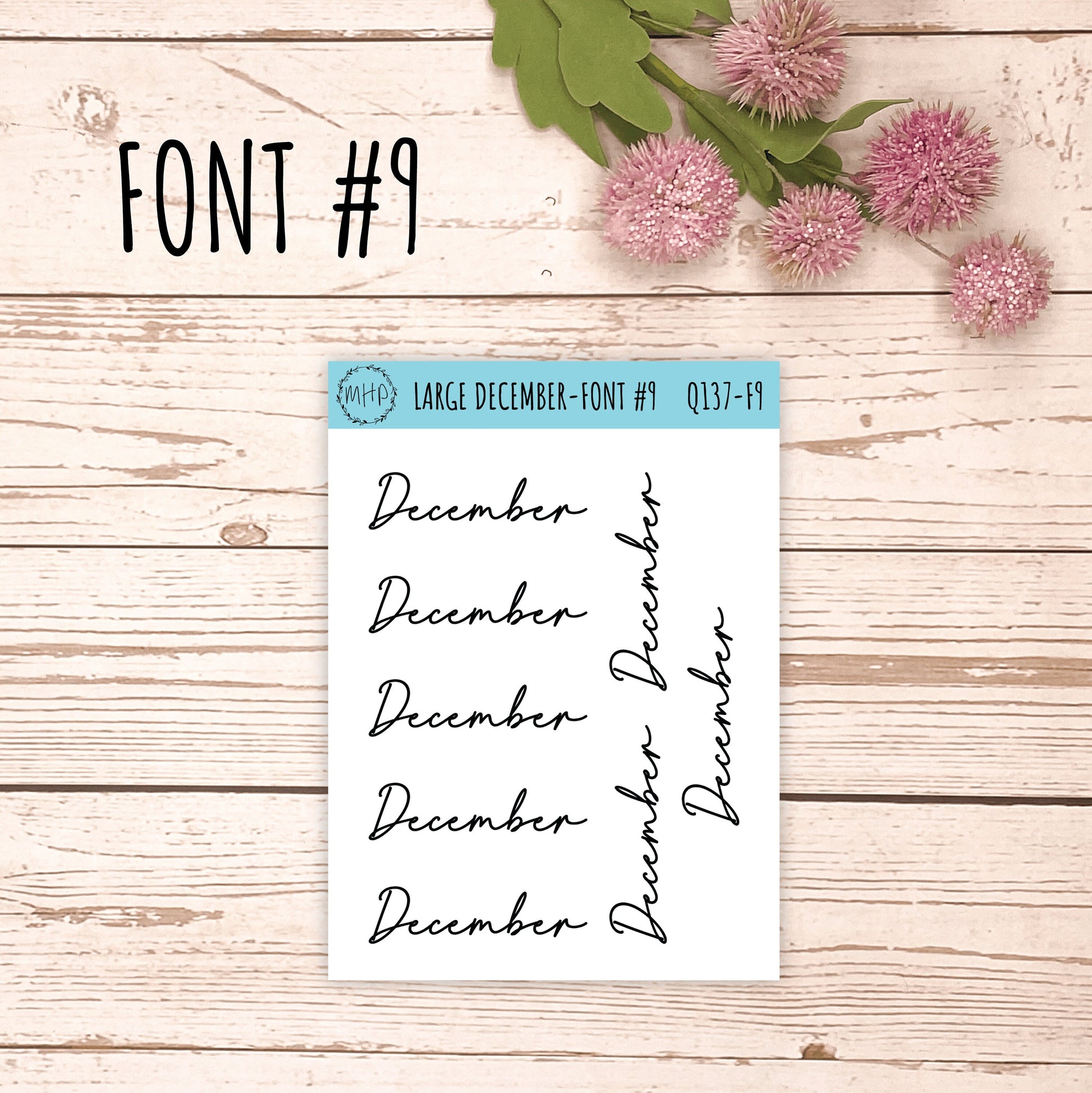 Large DECEMBER Stickers for Planners, Organizers, Bullet Journals. Perfect for EC and Classic HP. || Q137