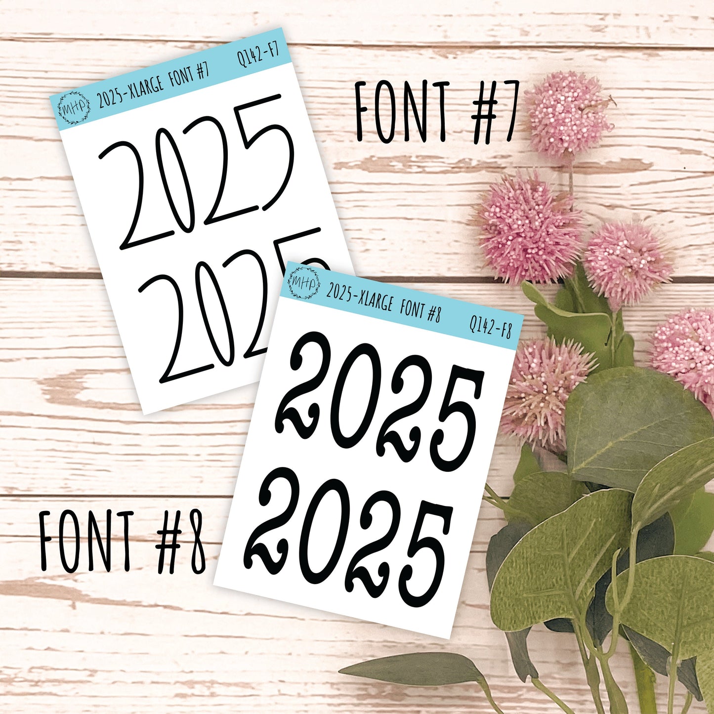 X Large 2025 Year Stickers for Planners, Bullet Journals, College Planner. || Q142