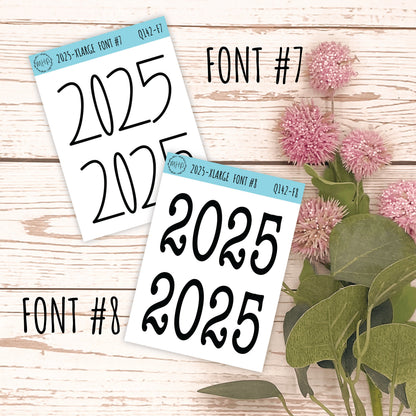 X Large 2025 Year Stickers for Planners, Bullet Journals, College Planner. || Q142